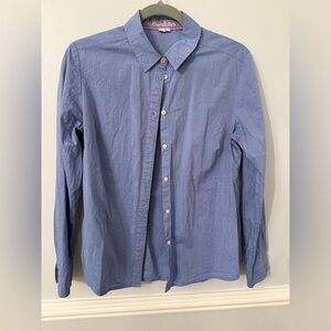 Boden Shirt Blue Button Down Women’s Size 6R UK10R Long Sleeve Cotton Poplin